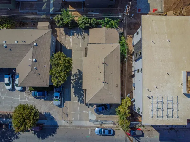 an aerial view of a house