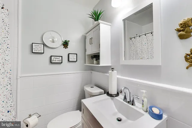 a front view of a building with a outdoor space