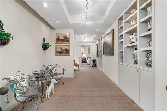 a view of a livingroom with furniture