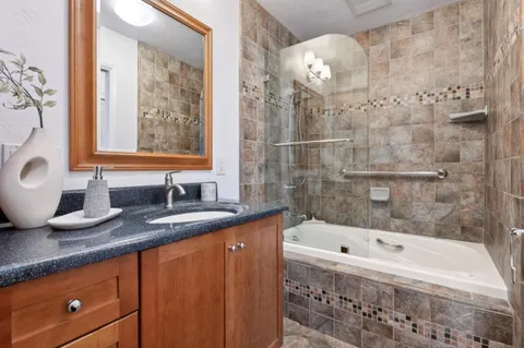 a view of a terrace with furniture