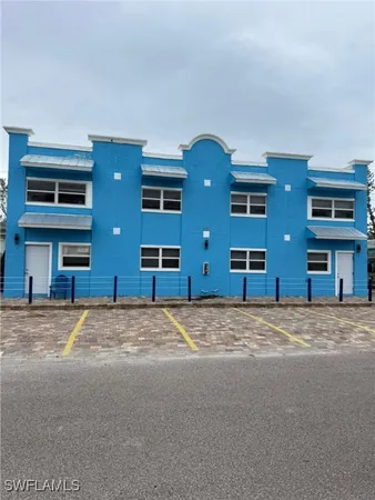 a view of a building with many windows