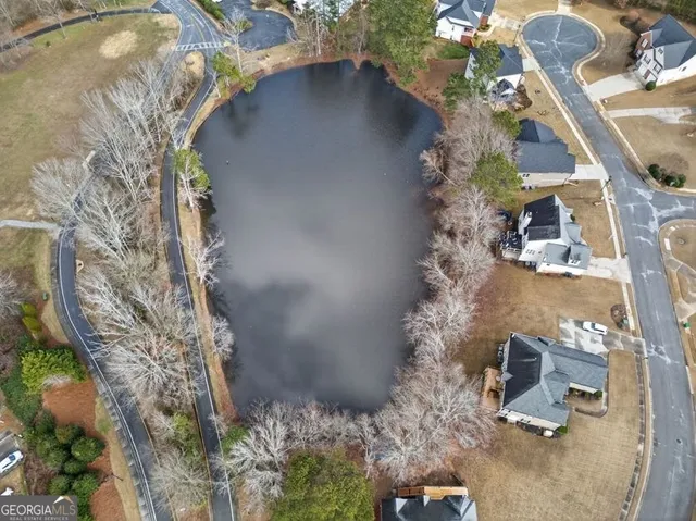 an aerial view of a house