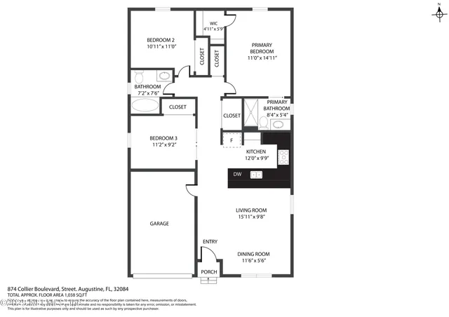 $296,000 | 874 Collier Boulevard, St. Augustine, FL 32084