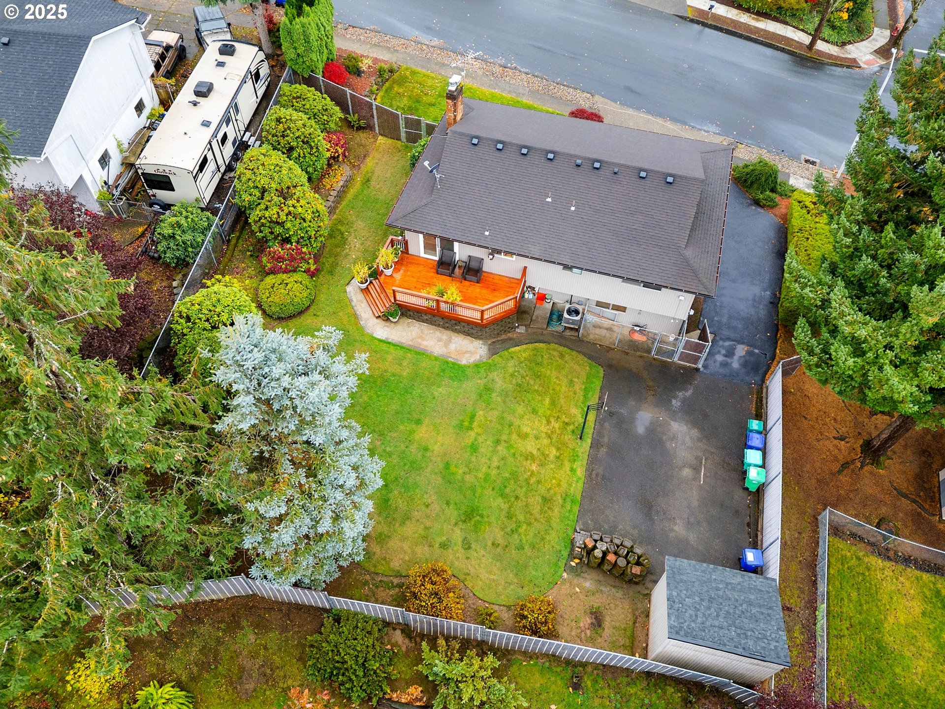 555 Southwest 7th Street Gresham, OR 97080 - Photo 38 of 48 an aerial view of a house with a garden and swimming pool