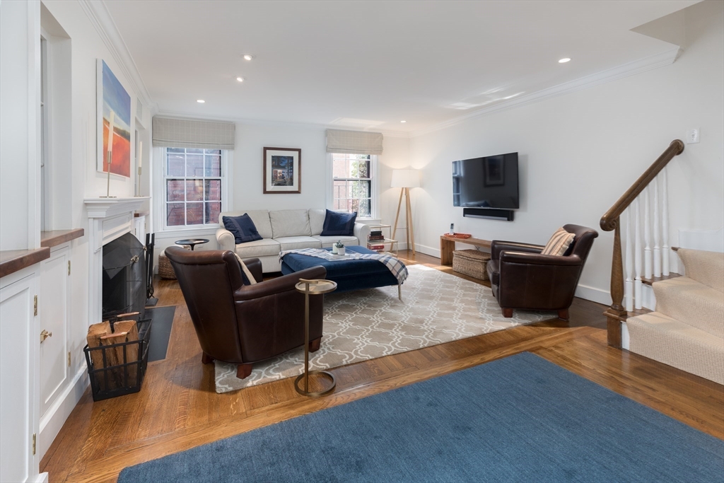 3 River St Place Boston, MA 02114 - Photo 11 of 28 a living room with furniture and a flat screen tv