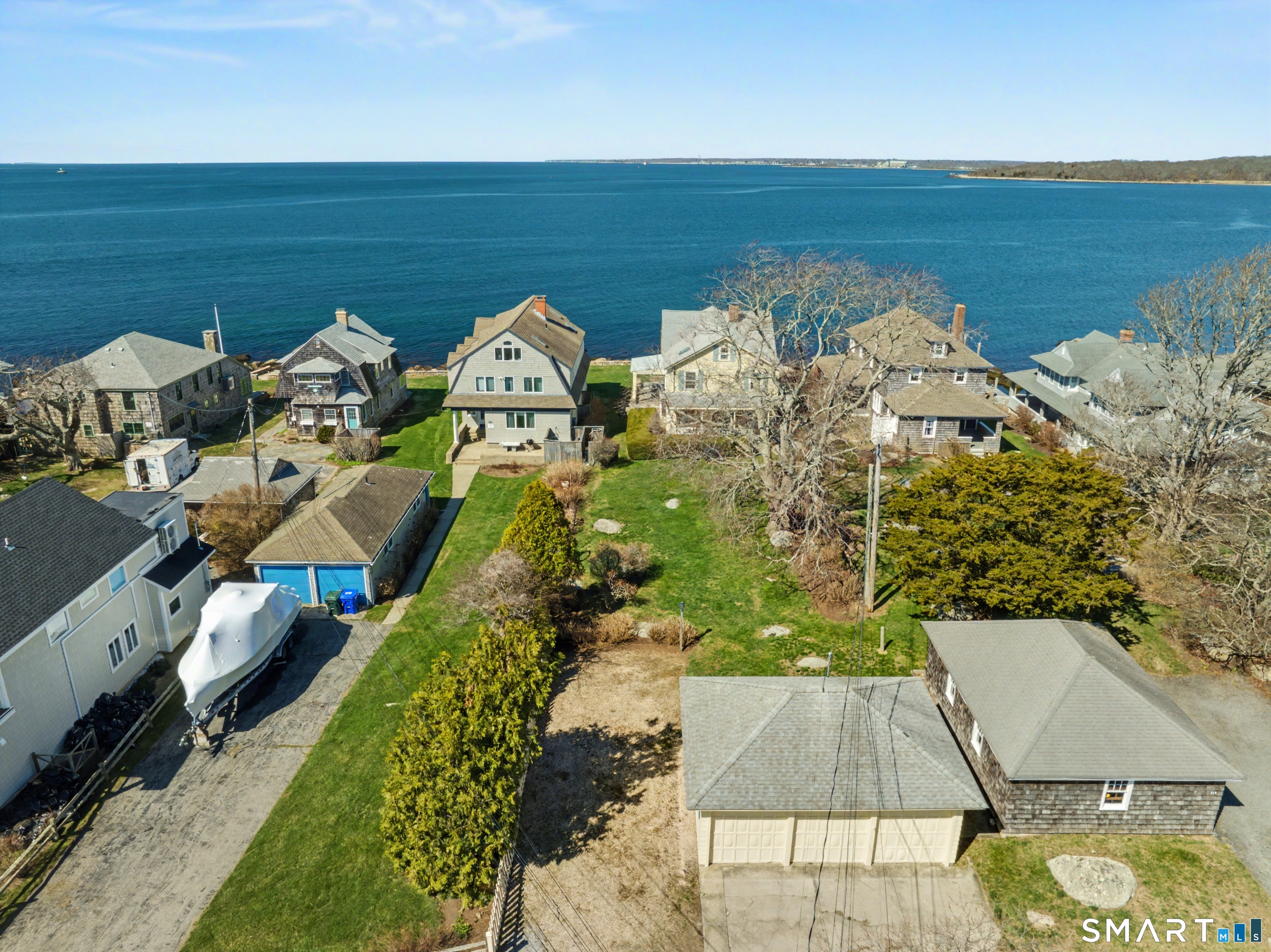 217 West Shore Avenue Groton, CT 06340 - Photo 25 of 34 an aerial view of a house with a ocean view