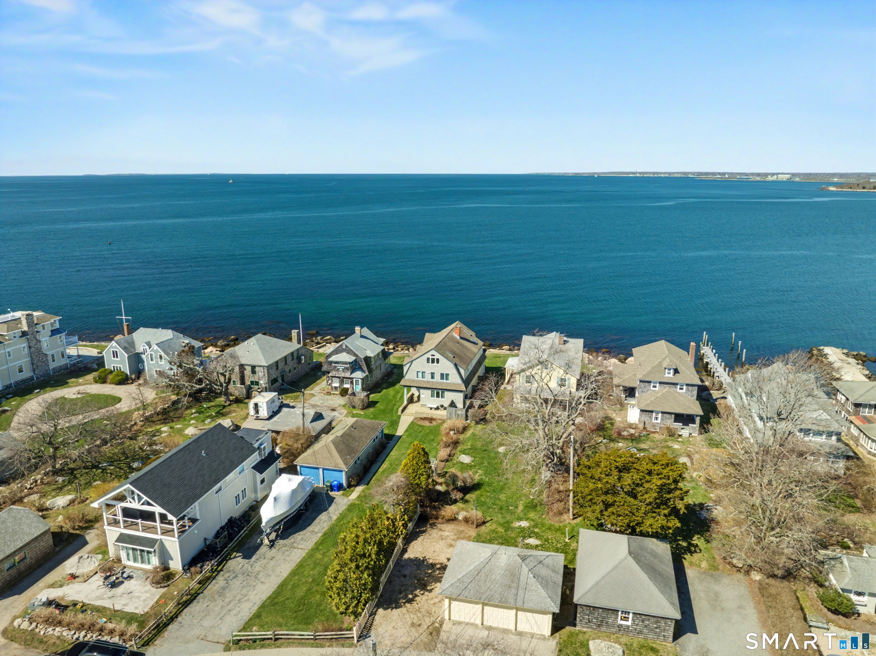 217 West Shore Avenue Groton, CT 06340 - Photo 27 of 34 an aerial view of a house with a ocean view
