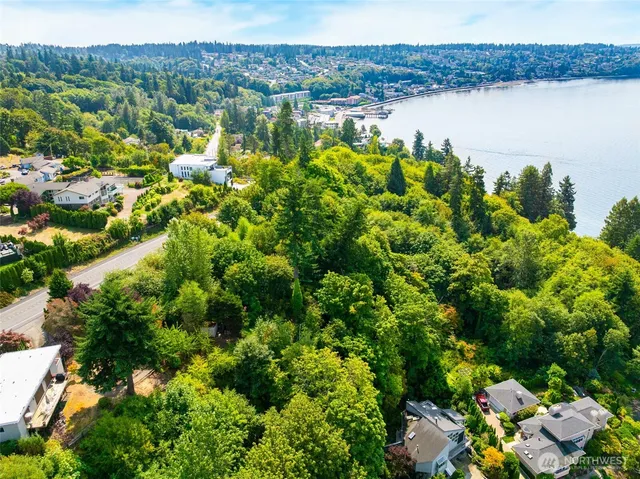a view of a lake with a house