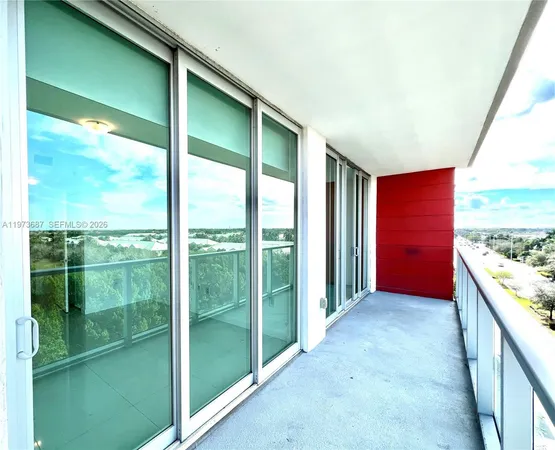 a view of balcony with ocean view