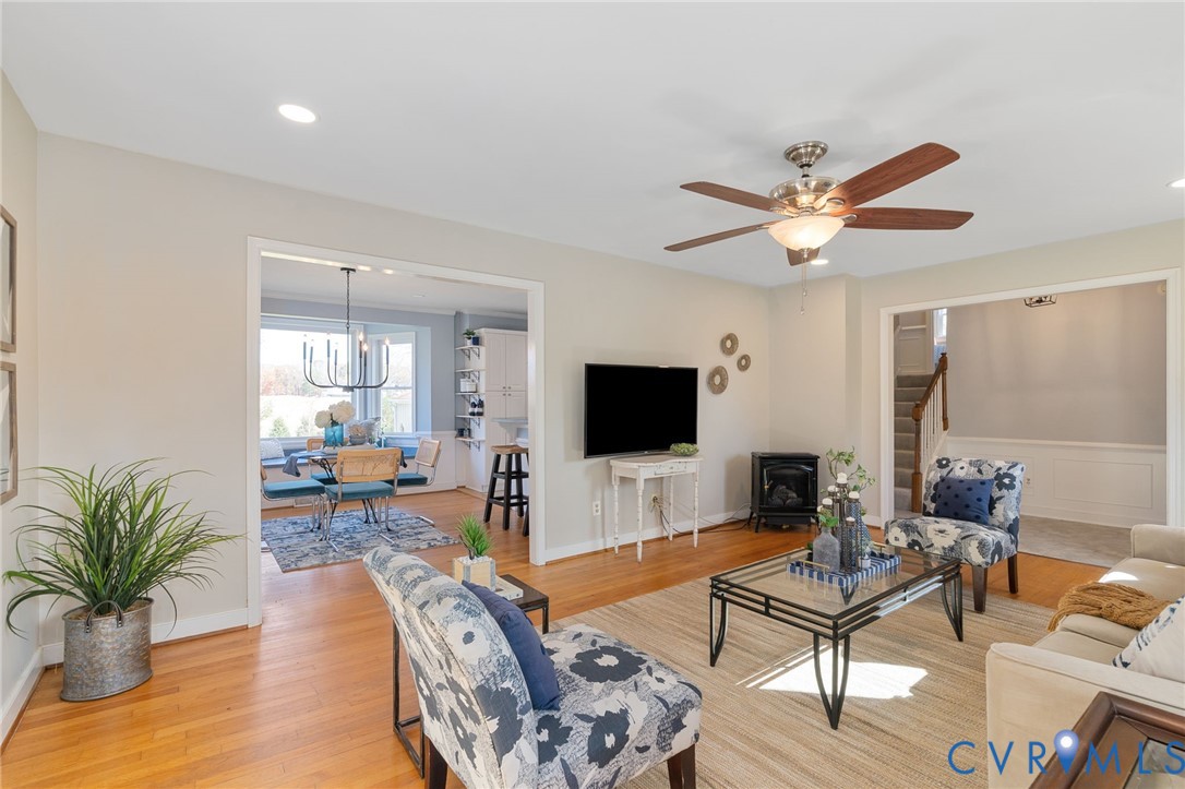 12216 Mt Hermon Road Ashland, VA 23005 - Photo 11 of 49 Living room with light wood-type flooring, recesse