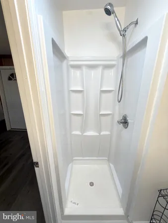 a bathroom with a tub