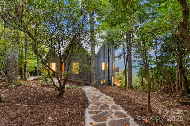 a backyard of a house with lots of green space