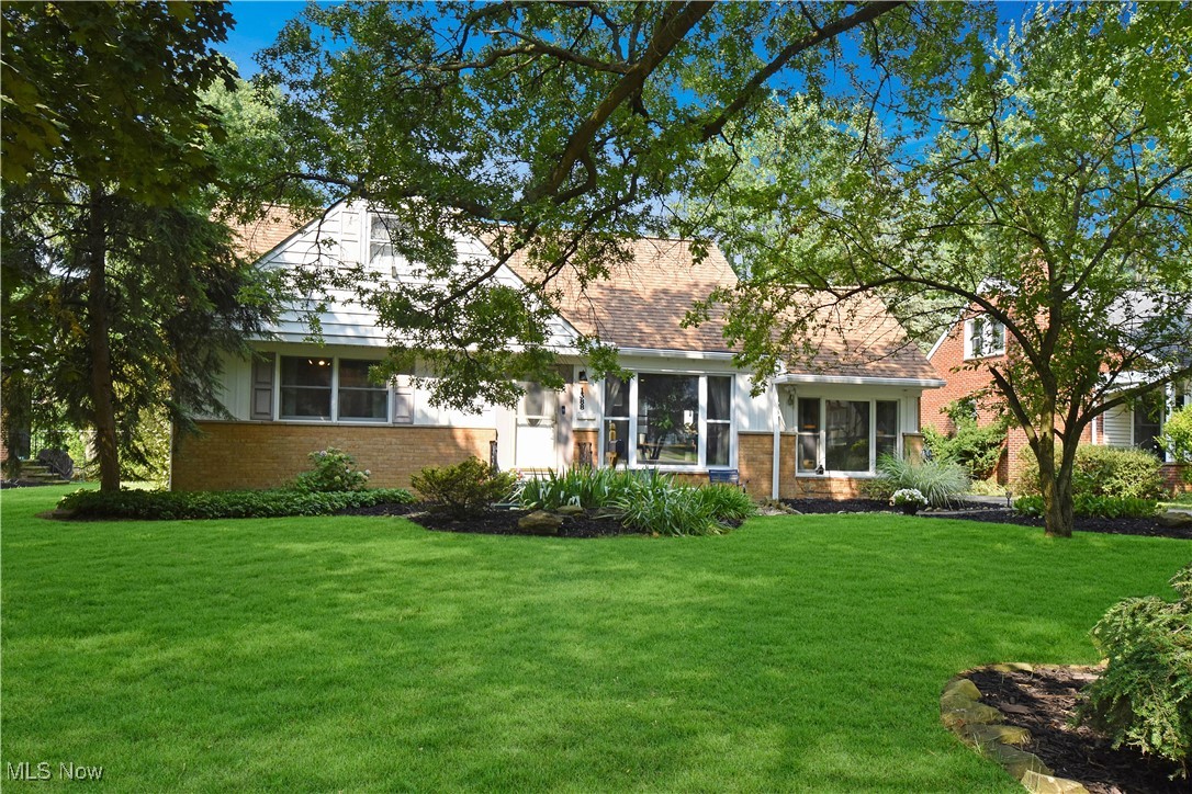 View of front of home with a front yard