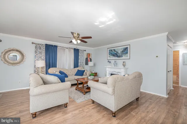 a living room with furniture