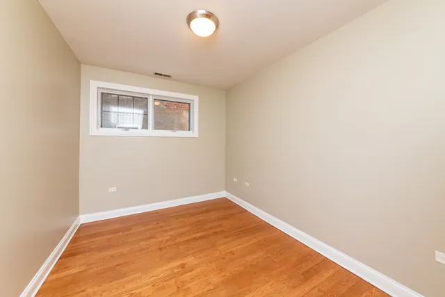 an empty room with a workbench
