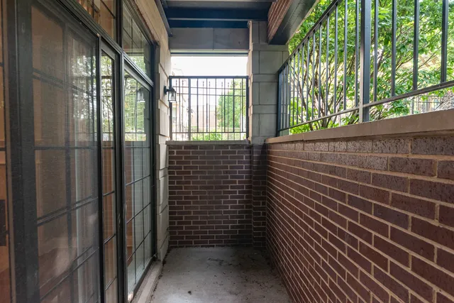 a view of wooden door