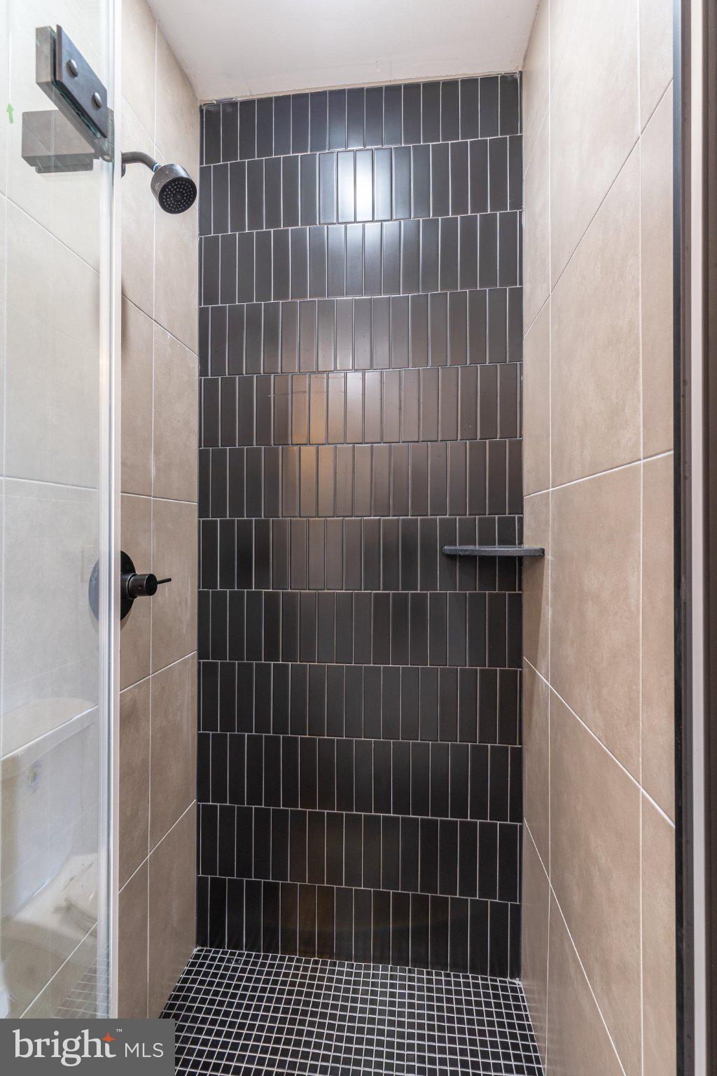 5758 Spruce Street, Unit 2 Philadelphia, PA 19139 - Photo 21 of 25 Sleek modern shower with stylish tiles.