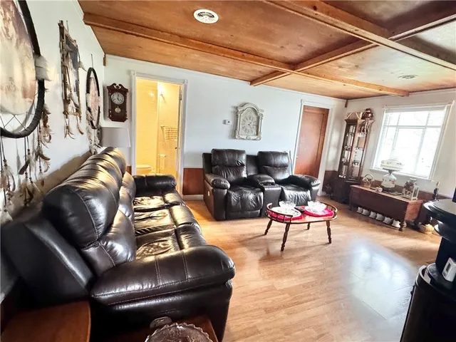 a living room with furniture and a couch