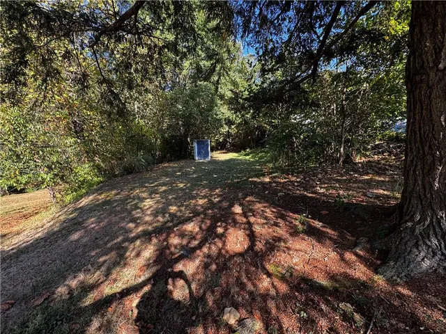 a backyard of a house with lots of green space