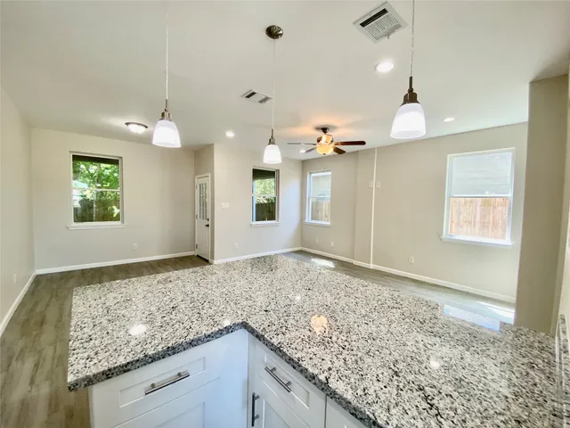 a view of kitchen and living room