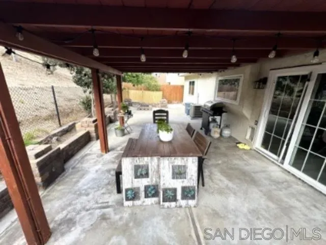 a view of an outdoor space with seating