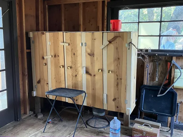 a room with storage and utility