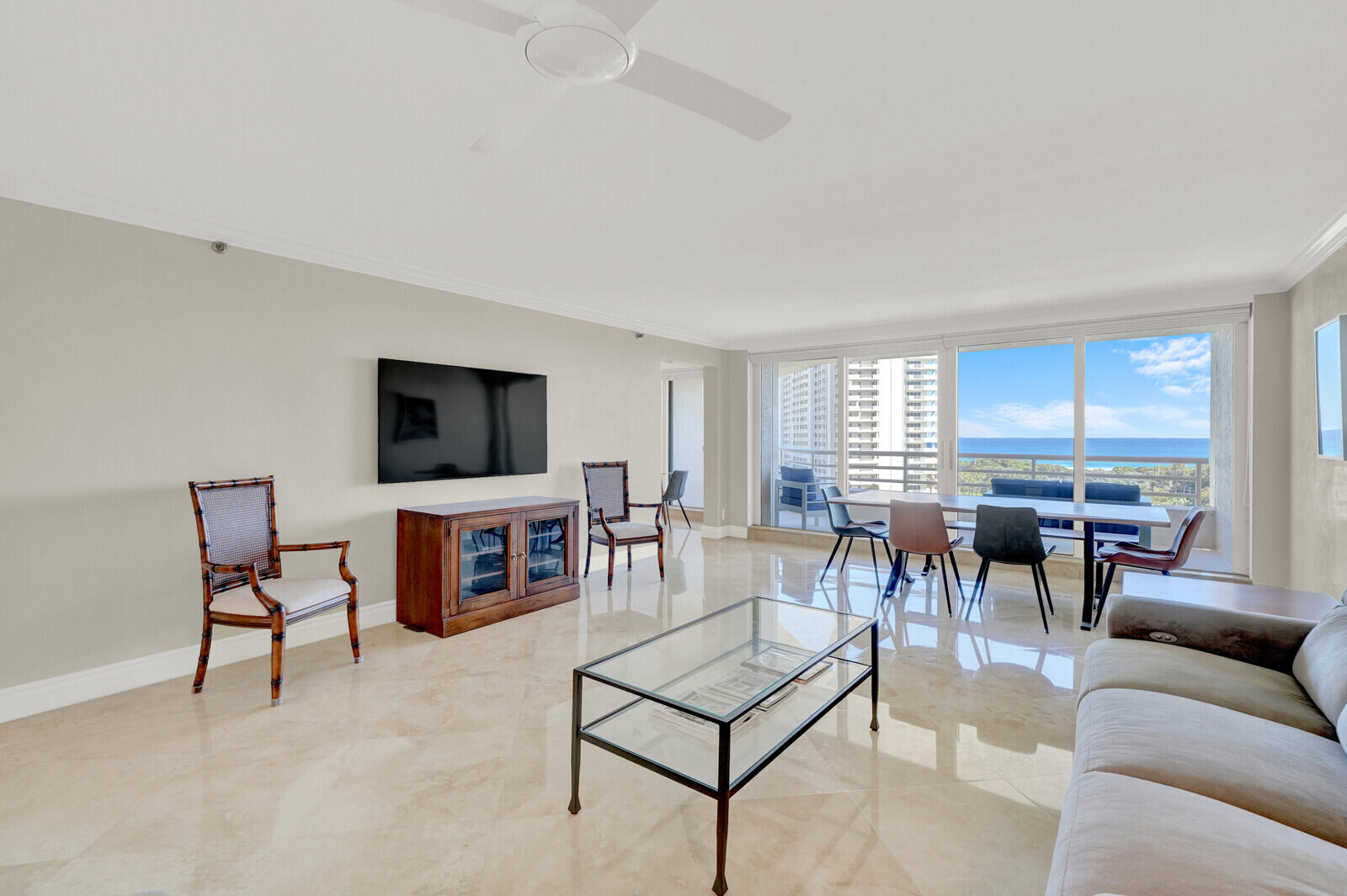 4101 North Ocean Boulevard, Unit D703 Boca Raton, FL 33431 - Photo 12 of 49 LIVING/ DINING ROOM