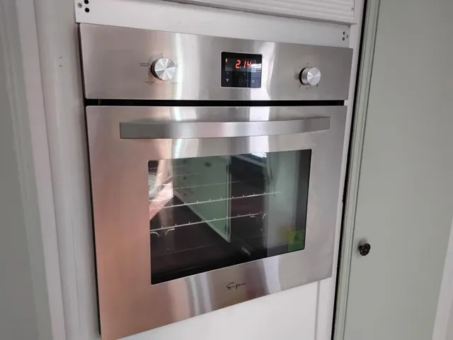 a close view of a stove in the kitchen