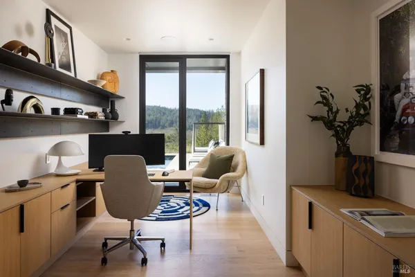 a living room with furniture