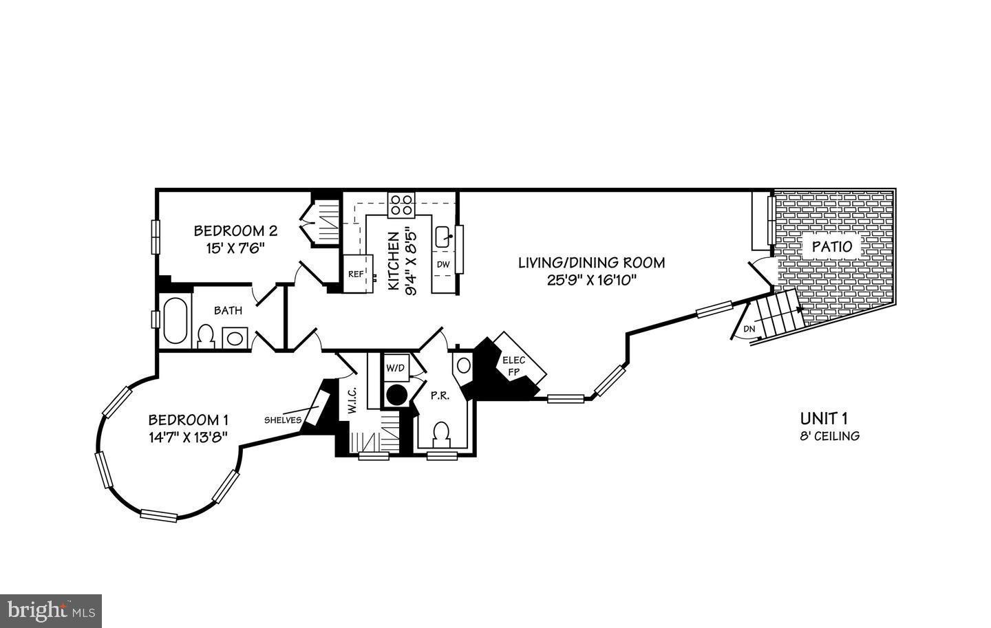 1531 31st Street Northwest, Unit 1 Washington, DC 20007 - Photo 28 of 28 Floor plan rendering