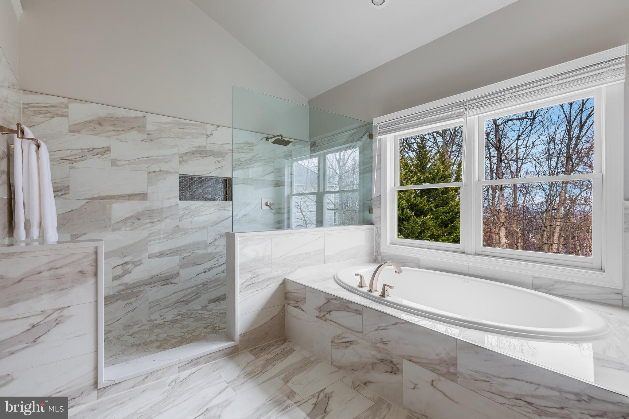 1181 Hawling Place Southwest Leesburg, VA 20175 - Photo 33 of 66 a bathroom with a granite countertop bathtub and shower