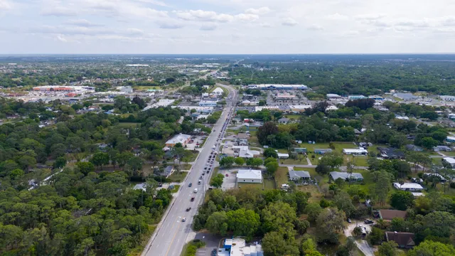 an aerial view of multiple house