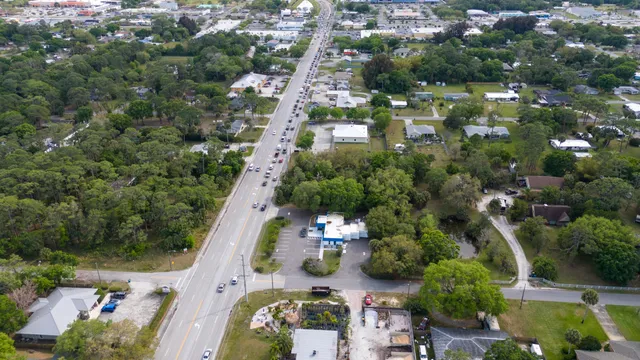 an aerial view of multiple house