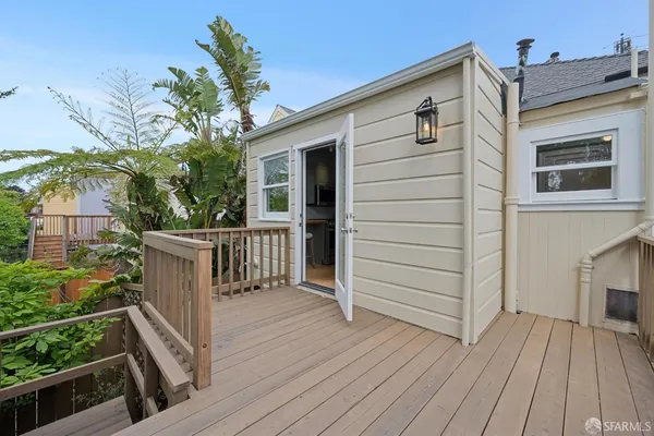 a view of a house with a deck