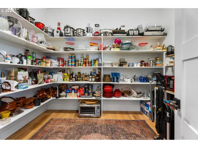 a room with lots of different kinds of food