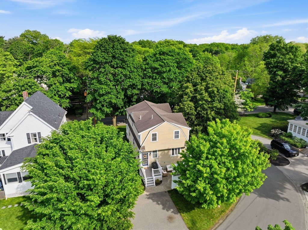 59 Elm Street Hingham, MA 02043 - Photo 32 of 33 an aerial view of a house with garden space and street view