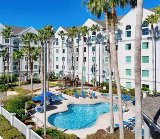 a view of tall buildings