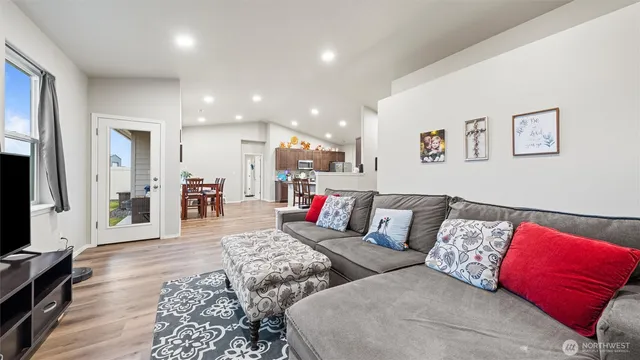 a living room with furniture and a couch