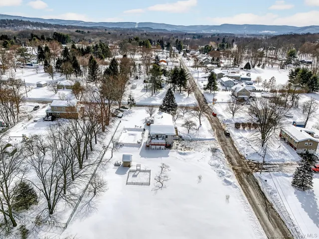 a front view of a house with large trees
