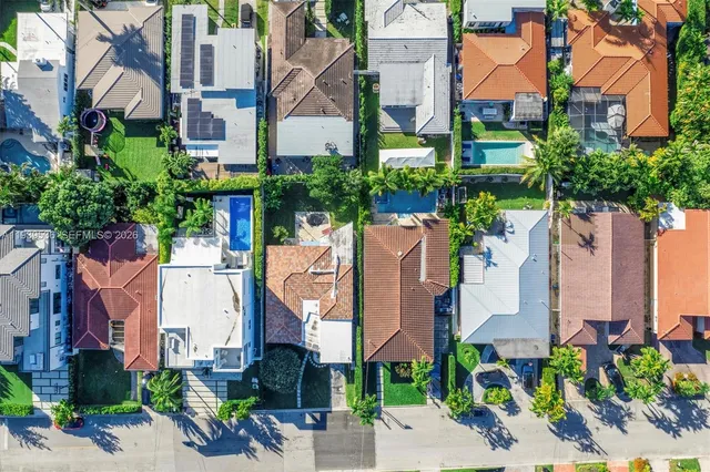 a aerial view of multiple house