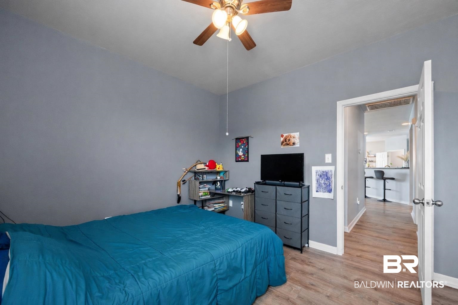 1287 Pembroke Way Foley, AL 36535 - Photo 32 of 39 Bedroom with light wood finished floors and ceiling fan