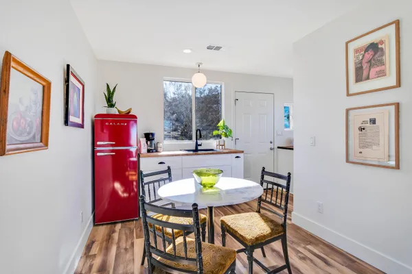 a view of a backyard of a house