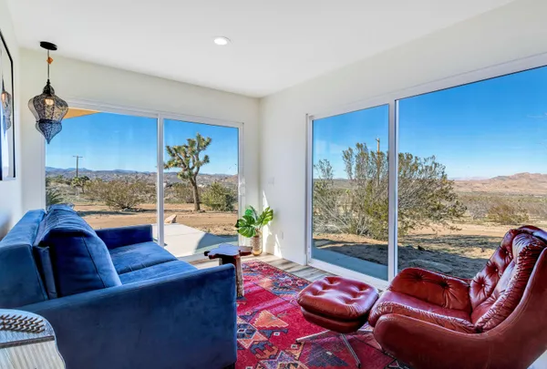 a view of an outdoor space and mountain view
