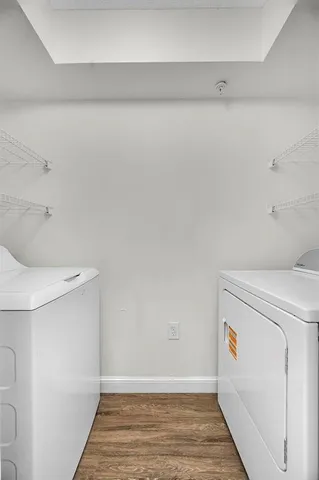 a view of a utility room with washer and dryer