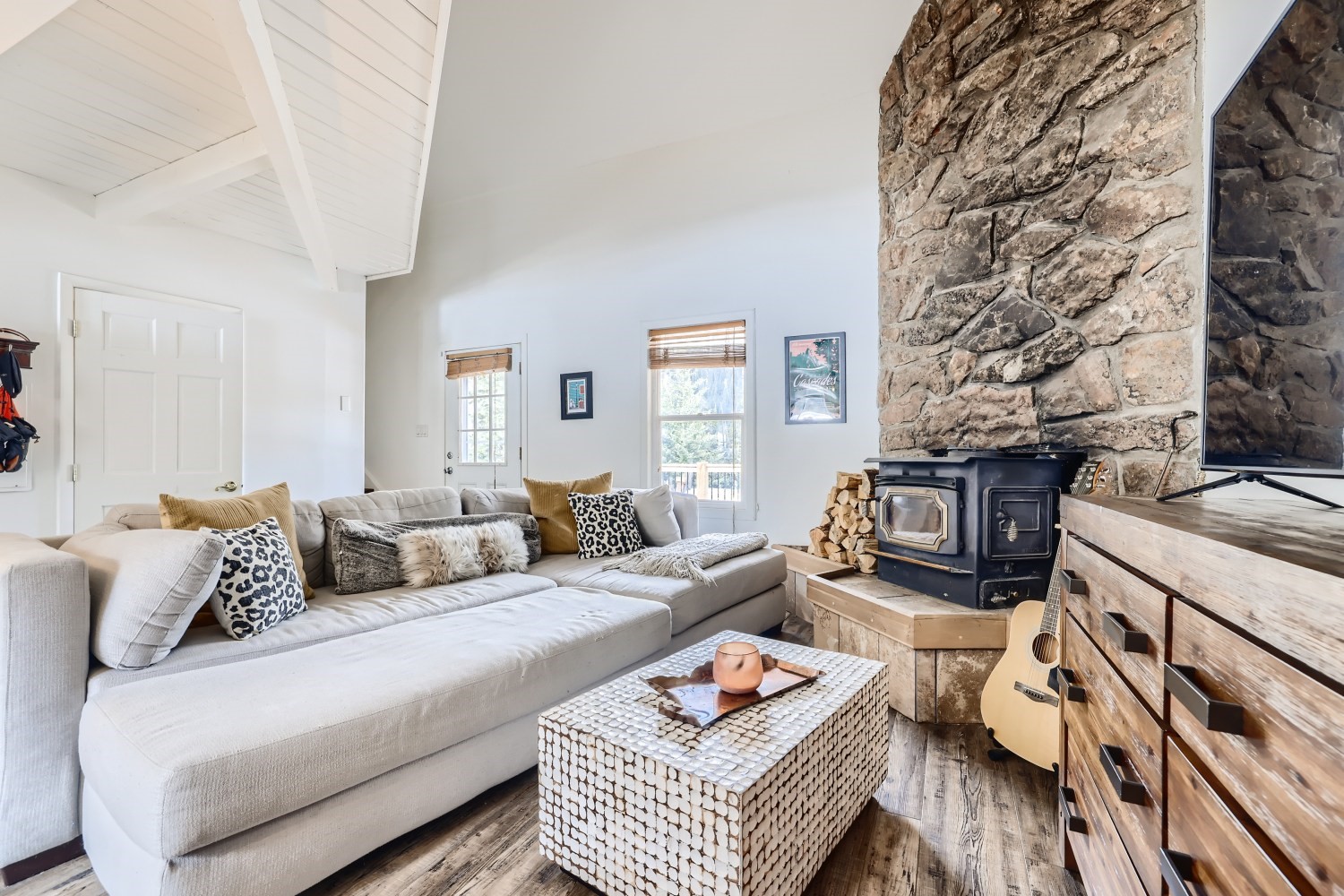 283 Range Road, Unit 3 Breckenridge, CO 80424 - Photo 5 of 29 Open Living Room with wood burning stove!