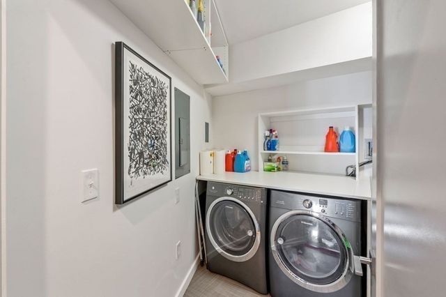 a view of roof deck with patio