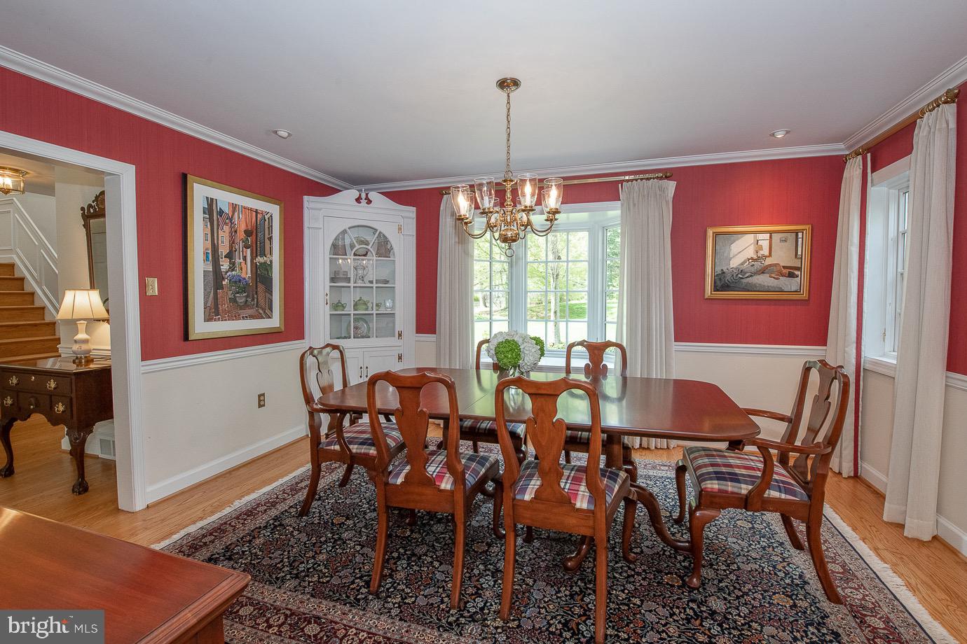 43 Northwoods Road Wayne, PA 19087 - Photo 8 of 52 Dining Room with Built-In Cabinet & Bay Window