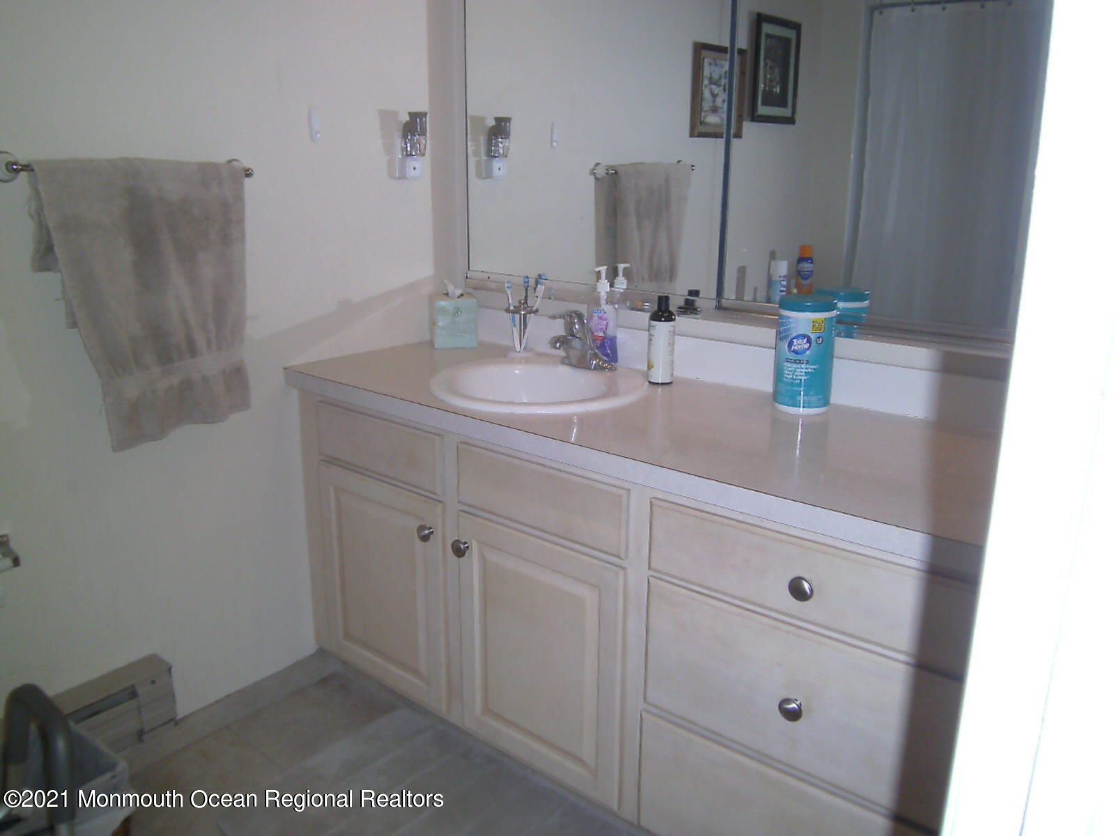 41 Meadow Green Circle, Unit E Manalapan, NJ 07726 - Photo 6 of 9 a bathroom with a sink and a mirror