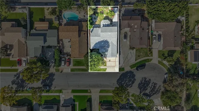 an aerial view of multiple house