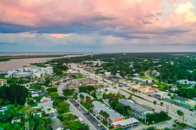 an aerial view of multiple house